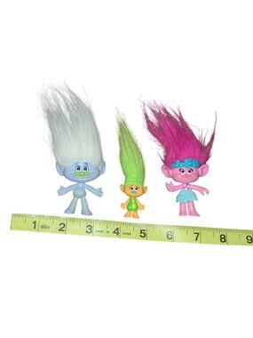 DreamWorks Trolls True Colors Collection lot of 3  Pieces-  3" Figurines